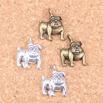 112 шт. Подвески собака мопс бульдог 17x13 мм Антикварные Подвески, Старинные тибетские серебряные украшения, сделай сам для браслета-ожерелья