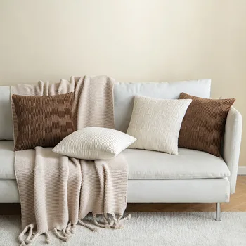 1 шт. бархатный чехол для подушки 45x45 см, весенний однотонный простой дизайн, американский стиль, наволочка для дивана, домашний декор