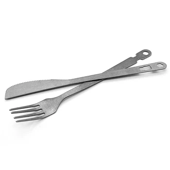 Съемный нож и вилки Портативная посуда для пикника и барбекю на открытом воздухе Многофункциональный набор титановых ножей и вилок