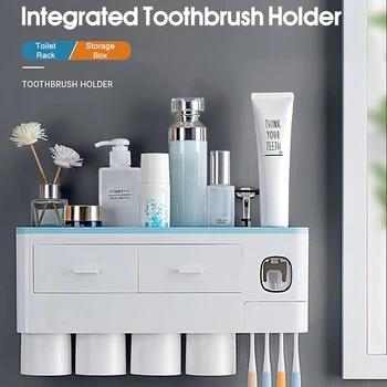 Модная подставка для зубных щеток большой емкости, Водонепроницаемый Пылезащитный держатель для унитаза в ванной комнате