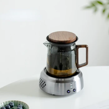 Небольшой чайник на электрической плите | Керамический чайник с корзинкой для заварки | Дизайн в стиле Мока / Подходит для приготовления молока и цветочного чая