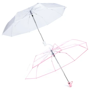 2шт Прозрачный Автоматический Зонт Дождь Женщины Мужчины Солнце Дождь Автоматический Зонт Компактный Складной Ветрозащитный Стиль Прозрачный Зонт, прозрачный