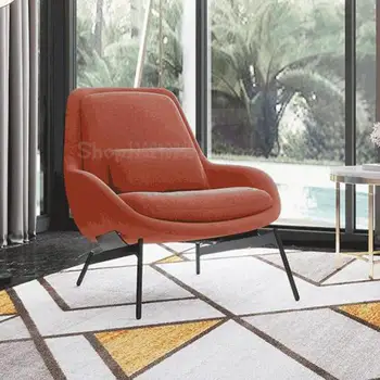 Скандинавский одноместный диван-кресло современный простой легкий роскошный железный дизайнерский ленивый кожаный стул для гостиной кресло для отдыха