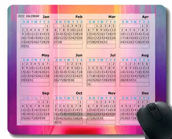 Игровой коврик для мыши, Календарь на 2022 год с праздником, настенный светильник, яркие пятна, пользовательские игровые коврики для мыши с дизайном