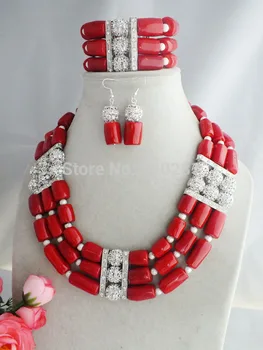 Новое ожерелье из коралловых бус для вечеринки в нигерийском стиле