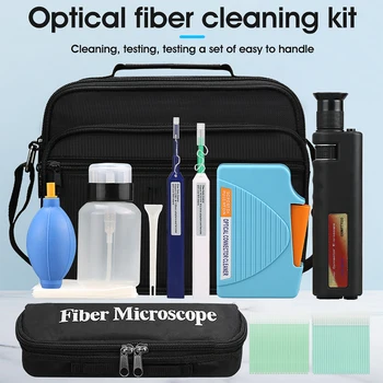 Набор инструментов для оптоволоконной сети FTTH Инструмент для тестирования сети FTTX с микроскопом для проверки волокон и т.д. Инструменты для очистки волокон