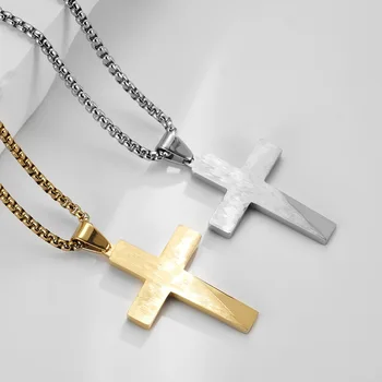 Модное трехцветное ожерелье с крестом, Женское Мужское ожерелье с подвесками из нержавеющей стали, ювелирные изделия для мальчиков и девочек в стиле панк, хип-хоп, Дружба, подарки