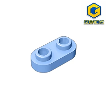 Пластина Gobricks GDS-1403 круглая 1 x 2 с двумя открытыми шипами совместима с детскими игрушками lego 35480 для сборки строительных блоков