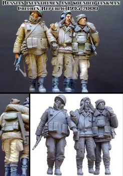 Русский масштаб 1/35 Помогают друг другу 3 человека миниатюры Набор моделей из смолы фигурка Бесплатная доставка