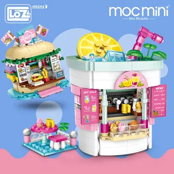 LOZ Mini Blocks Парк Развлечений Магазин Напитков Burger Shop Модель Развлекательных Блоков Детский Подарок Пластиковые Строительные Блоки Игрушки Для Детей