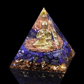 Пирамида кристаллов Рэйки Мощный Электромагнитный Протектор Пирамиды Будды для Медитации из Оргонита Энергетическая Пирамида Ручной Работы с добавлением Рэйки