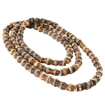 Винтажное Уникальное ожерелье из буддийских бусин ручной работы из 108 натуральных корней черного бамбука