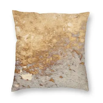 Золотая металлическая подушка из воловьей кожи, украшение для дивана, квадратная наволочка из шкуры животного 40x40 см