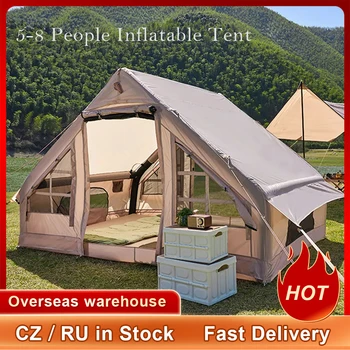 Водонепроницаемая надувная палатка, роскошный кемпинг, гостиничная палатка на 5-8 человек, Переносная палатка для кемпинга с воздушным насосом для семейных путешествий