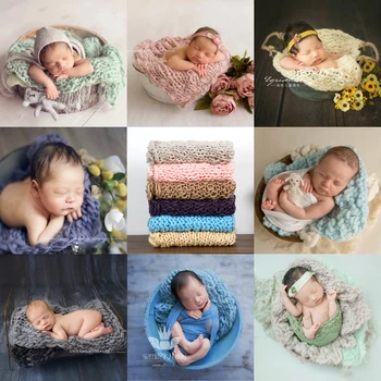 Roadfisher Реквизит для фотосъемки новорожденных, Детский фон, квадратное одеяло, вязаный коврик, задний фон, ковер для студийной фотосъемки