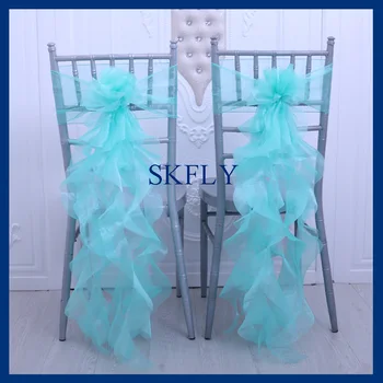 CH098T SKFLY популярные, удивительно красивого цвета створки для стульев из ивовой органзы зеленого цвета
