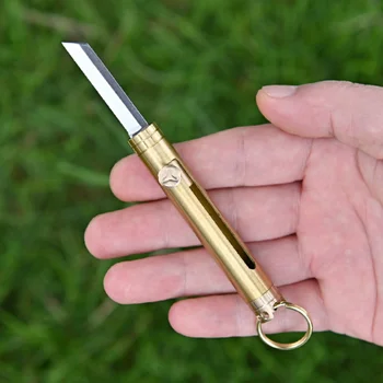 Мини EDC Съемный Нож для резки бумаги Портативные Мини-ножи с лезвиями Латунные Карманные Брелоки Складной Нож с несколькими инструментами