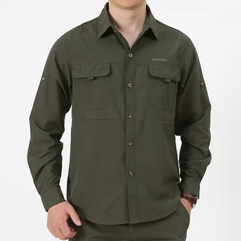 Походная тактическая рубашка Мужская с длинным рукавом, боевая рубашка в стиле милитари, рубашка для рыбалки, скалолазания, армейская рубашка-карго, мужская одежда для охоты