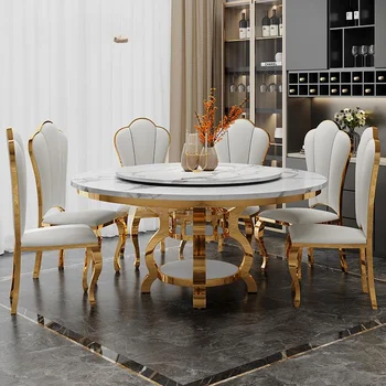 Современный стеклянный стол для завтрака с 4 стульями для столовой Небольшой гостиной, набор домашней мебели из нержавеющей стали в минималистском стиле