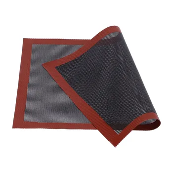 Силиконовый полый коврик для выпечки, нескользящий вкладыш для духовки, Термостойкая прокладка, перфорированный коврик для хлеба (красный, черный
