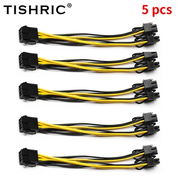 5ШТ TISHRIC 8Pin к Двойному 8pin PCIE Riser Кабель Питания PCI Express PCIE Адаптер Графической Видеокарты Кабель-Разветвитель Источника Питания