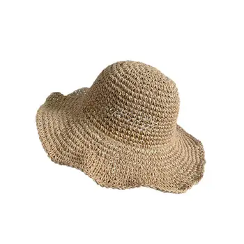 Новые Летние Солнцезащитные шляпы для взрослых и детей Для девочек, Женские Панамы, соломенные Пляжные шляпы, Складные широкополые шляпы-ведро