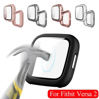 Защитная пленка из закаленного стекла 360 градусов, 9H, жесткий матовый чехол для ПК, аксессуары для смарт-часов Fitbit Versa 2 Band
