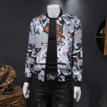 2023 Новая мужская куртка с цветочным рисунком, модное мужское пальто большого размера, винтажная куртка-бомбер с принтом, Мужская клубная одежда, мужская японская уличная одежда