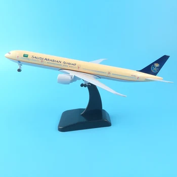 20-сантиметровая металлическая модель самолета Saudi Arabian Airlines Boeing 777 Модель самолета с подставкой, шкив самолета, шасси, Собирайте подарки И ИГРУШКИ