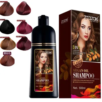 Натуральный Органический цвет волос Шампунь для перманентного окрашивания волос Стойкая краска для волос Шампунь Профессиональная краска