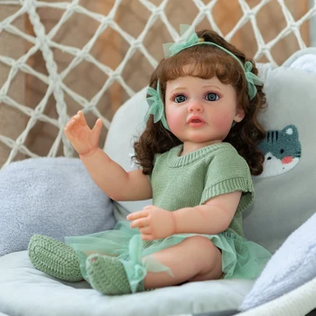 22-дюймовая Мягкая Силиконовая Виниловая Возрожденная кукла для девочек-малышей Betty 3D с видимыми венами на коже, укорененными в руках волосами, подарки для детей