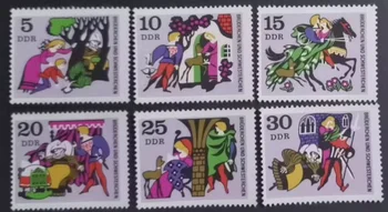 6 ШТ., Почтовая марка Германии, 1970, Сказка, Настоящий оригинал, коллекция марок, MNH