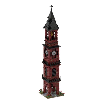 Авторизованный MOC Средневековый уличный пейзаж, модель часовой башни, модульные здания в средневековой тематике, набор игрушек из кирпичей (3200 шт.)