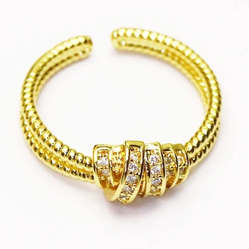 Металлические спиральные кольца из 10 частей, открытые кольца, простые ювелирные кольца, ювелирные кольца, кольца золотого цвета, подарок для женщин, подарок ювелирных изделий 513268
