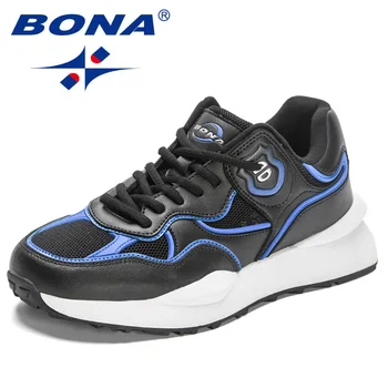 BONA 2023 Новые дизайнеры, спортивная обувь, Мужская трендовая легкая обувь для ходьбы, мужские повседневные кроссовки, Дышащая спортивная обувь Mansculino