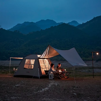 Полностью автоматическая палатка, виниловый навес для кемпинга в дикой природе, Интегрированное уличное Удобное снаряжение для кемпинга, защищающее от дождя на ночь, Полное