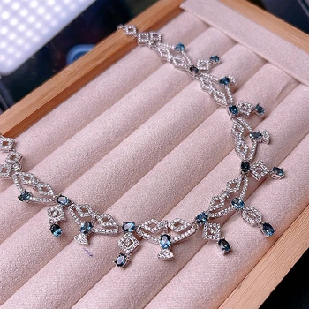 Ожерелье с натуральным топазом, в виде капельки, инновационный дизайн, душевный дизайнер, серебро 925 пробы