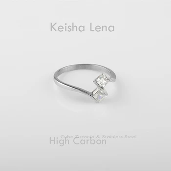Keisha Lena Новое кольцо серебристого цвета с фианитами для женщин, свадебные, помолвочные Модные украшения