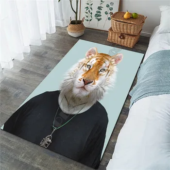 Забавный коврик Mr. Tiger с 3D принтом, нескользящий коврик для столовой, гостиной, мягкий ковер для спальни