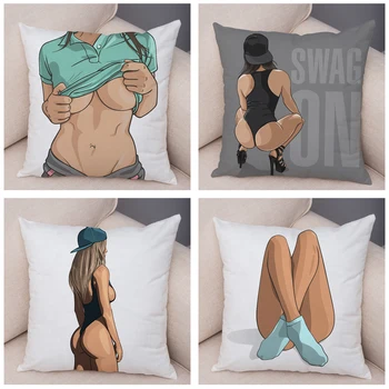 Суперсексуальная Красивая женская наволочка для декора груди и задницы; наволочка для дивана в автомобиле; Наволочка для модницы с рисунком из мультфильма; Cojines