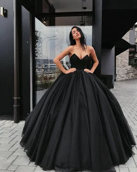 Черное бальное платье Robe De Soiree, Шифоновое Пышное Длинное платье для выпускного вечера длиной до пола, вечерние платья для выпускного вечера