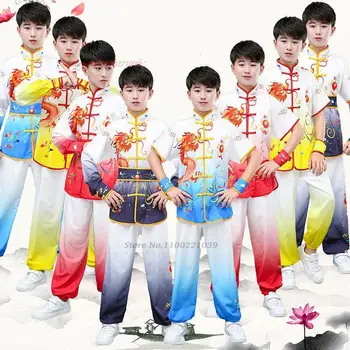 2023 китайский детский винтажный набор для кунг-фу тайчи ушу наборы для боевых искусств кунг-фу chang quan costume performance competition set