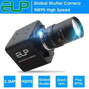ELP 2MP 1200 P 1080 P Высокоскоростная Камера AR0234 с Глобальным Затвором 90 Кадров в секунду с Мини-USB-камерой с 5-50 мм 10-кратным Зумом для Записи Спортивных Состязаний в Гольф