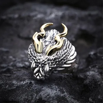 Настоящее твердое кольцо с драконом из стерлингового серебра 925 пробы, винтажное тайское серебряное мужское кольцо, хип-хоп Кольцо с драконом с возможностью изменения размера