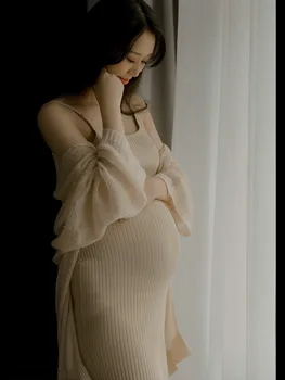 Летнее платье и пальто для беременных, эластичные платья для фотосессии во время беременности