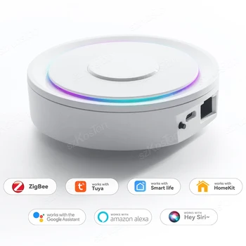 Умный Дом ZigBee 3.0 Проводной Многорежимный Шлюз-Концентратор HomeKit Tuya Wireless Bridge Smart Life Голосовое Управление для Siri Alexa Google