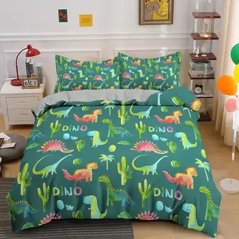 Новый модный комплект постельного белья 3D Цифровой мир динозавров, пододеяльник и наволочка, горячая распродажа постельного белья