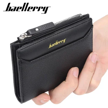 Новый мужской кожаный бумажник, деловой двойной короткий мужской кошелек с карманом для монет, Многофункциональная сумка-держатель для кредитных карт для мужчин