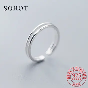Модное кольцо из стерлингового серебра 925 пробы с геометрическим регулированием для модных женских вечеринок, изысканные ювелирные изделия, минималистичные классические Аксессуары