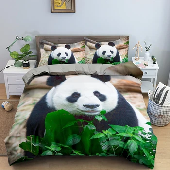 Комплект постельного белья с изображением панды, пододеяльник с 3D-принтом в виде животных, Twin Full Queen King Double, Великобритания, Разные размеры, Постельное белье, наволочка 2/3 шт.
